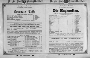 Theaterzettel (Oper und Burgtheater in Wien) 18930506 Seite: 1