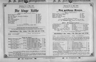 Theaterzettel (Oper und Burgtheater in Wien) 18930513 Seite: 1