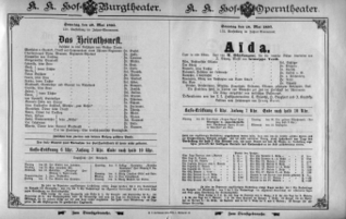 Theaterzettel (Oper und Burgtheater in Wien) 18930528 Seite: 1