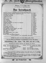 Theaterzettel (Oper und Burgtheater in Wien) 18930612 Seite: 1