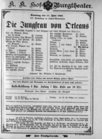 Theaterzettel (Oper und Burgtheater in Wien) 18930617 Seite: 1