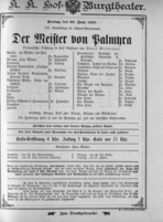 Theaterzettel (Oper und Burgtheater in Wien) 18930623 Seite: 1