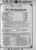 Theaterzettel (Oper und Burgtheater in Wien) 18930627 Seite: 1