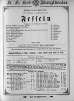 Theaterzettel (Oper und Burgtheater in Wien) 18930630 Seite: 1
