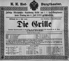 Theaterzettel (Oper und Burgtheater in Wien) 18930704 Seite: 1