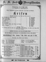 Theaterzettel (Oper und Burgtheater in Wien) 18930706 Seite: 1