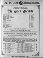 Theaterzettel (Oper und Burgtheater in Wien) 18930712 Seite: 1