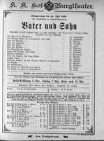 Theaterzettel (Oper und Burgtheater in Wien) 18930713 Seite: 1