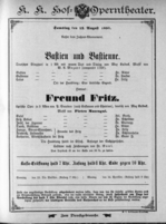 Theaterzettel (Oper und Burgtheater in Wien) 18930812 Seite: 1