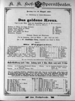 Theaterzettel (Oper und Burgtheater in Wien) 18930818 Seite: 1