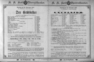 Theaterzettel (Oper und Burgtheater in Wien) 18930916 Seite: 1