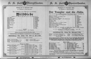 Theaterzettel (Oper und Burgtheater in Wien) 18930919 Seite: 1