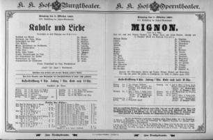 Theaterzettel (Oper und Burgtheater in Wien) 18931001 Seite: 1