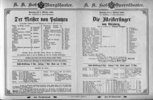 Theaterzettel (Oper und Burgtheater in Wien) 18931008 Seite: 1