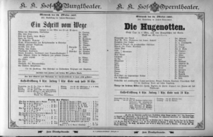 Theaterzettel (Oper und Burgtheater in Wien) 18931025 Seite: 1