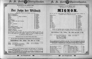 Theaterzettel (Oper und Burgtheater in Wien) 18931026 Seite: 1