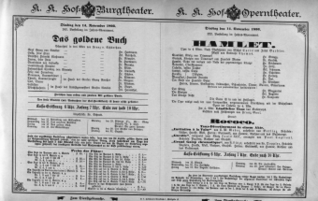 Theaterzettel (Oper und Burgtheater in Wien) 18931114 Seite: 1