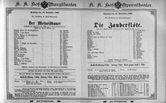 Theaterzettel (Oper und Burgtheater in Wien) 18931118 Seite: 1