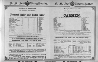 Theaterzettel (Oper und Burgtheater in Wien) 18931120 Seite: 1