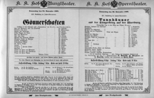 Theaterzettel (Oper und Burgtheater in Wien) 18931123 Seite: 1