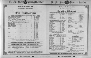 Theaterzettel (Oper und Burgtheater in Wien) 18931124 Seite: 1