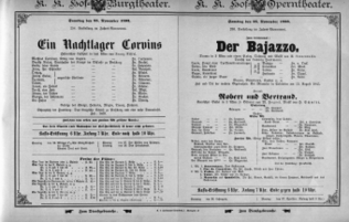 Theaterzettel (Oper und Burgtheater in Wien) 18931125 Seite: 1