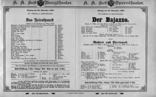 Theaterzettel (Oper und Burgtheater in Wien) 18931128 Seite: 1