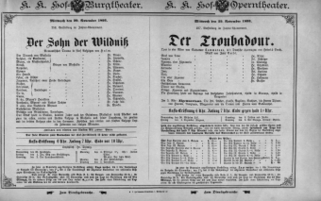 Theaterzettel (Oper und Burgtheater in Wien) 18931129 Seite: 1