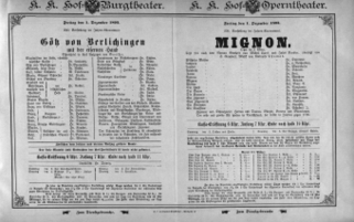 Theaterzettel (Oper und Burgtheater in Wien) 18931201 Seite: 1