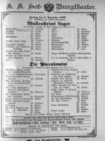 Theaterzettel (Oper und Burgtheater in Wien) 18931208 Seite: 1