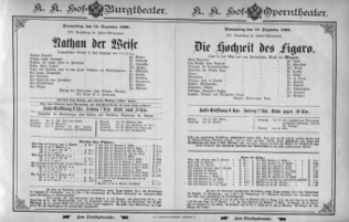 Theaterzettel (Oper und Burgtheater in Wien) 18931214 Seite: 1