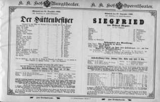 Theaterzettel (Oper und Burgtheater in Wien) 18931227 Seite: 1