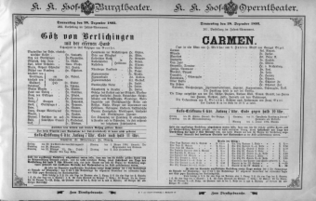 Theaterzettel (Oper und Burgtheater in Wien) 18931228 Seite: 1