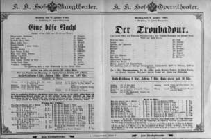 Theaterzettel (Oper und Burgtheater in Wien) 18940108 Seite: 1