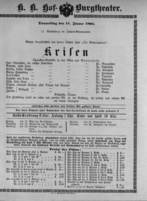 Theaterzettel (Oper und Burgtheater in Wien) 18940111 Seite: 1
