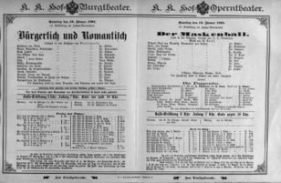 Theaterzettel (Oper und Burgtheater in Wien) 18940113 Seite: 1