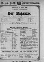 Theaterzettel (Oper und Burgtheater in Wien) 18940114 Seite: 1