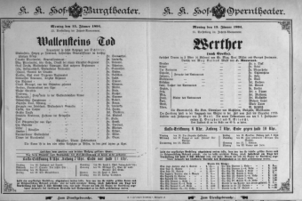 Theaterzettel (Oper und Burgtheater in Wien) 18940115 Seite: 1