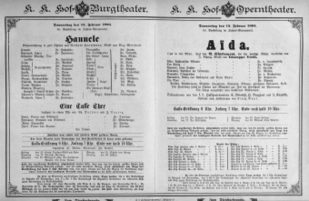Theaterzettel (Oper und Burgtheater in Wien) 18940215 Seite: 1