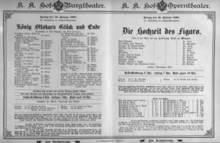 Theaterzettel (Oper und Burgtheater in Wien) 18940216 Seite: 1