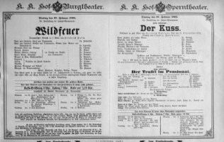 Theaterzettel (Oper und Burgtheater in Wien) 18940227 Seite: 1