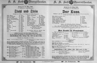 Theaterzettel (Oper und Burgtheater in Wien) 18940316 Seite: 1