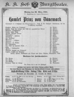 Theaterzettel (Oper und Burgtheater in Wien) 18940326 Seite: 1