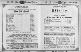 Theaterzettel (Oper und Burgtheater in Wien) 18940327 Seite: 1