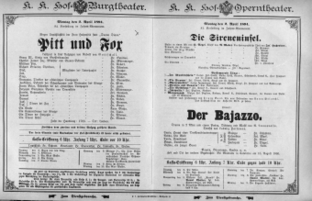 Theaterzettel (Oper und Burgtheater in Wien) 18940402 Seite: 1