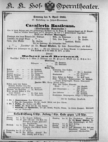 Theaterzettel (Oper und Burgtheater in Wien) 18940408 Seite: 1