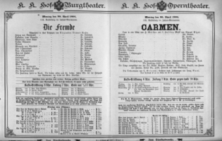 Theaterzettel (Oper und Burgtheater in Wien) 18940430 Seite: 1