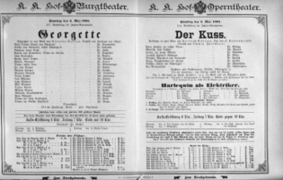 Theaterzettel (Oper und Burgtheater in Wien) 18940505 Seite: 1