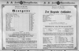 Theaterzettel (Oper und Burgtheater in Wien) 18940516 Seite: 1