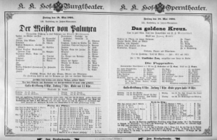 Theaterzettel (Oper und Burgtheater in Wien) 18940518 Seite: 1